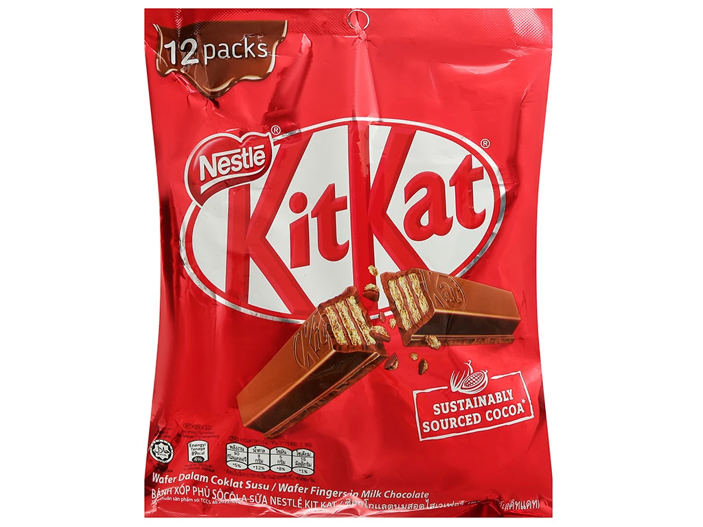 Bánh xốp socola KitKat gói 204g