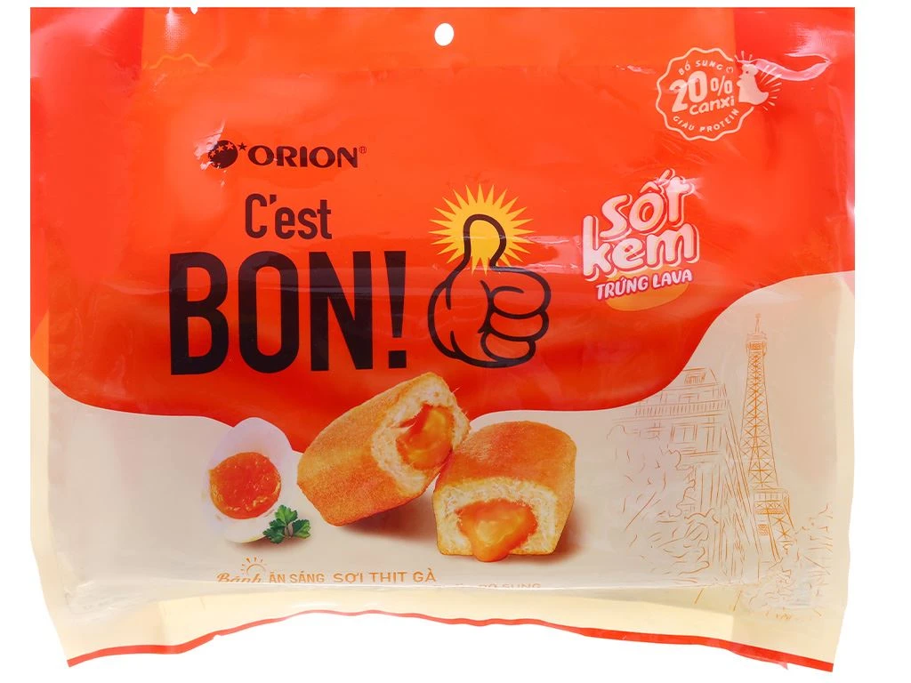Bánh sợi thịt gà sốt kem trứng muối Orion C'est Bon gói 162.4g